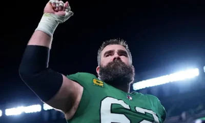 Shania Twain amused by shirtless Jason Kelce meme with lyrics from her song.